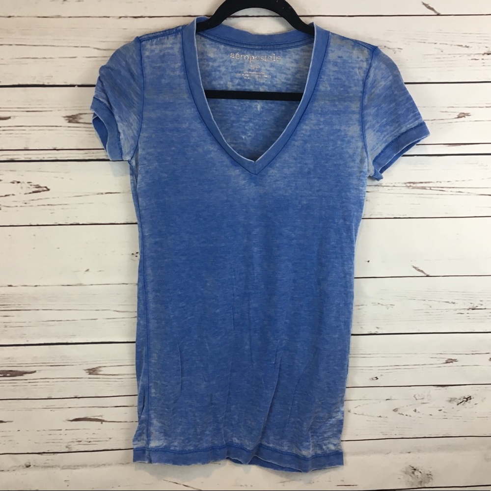 Aeropostale Blue Distressed T-shirt